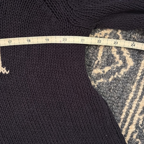 Wooden Ships Blue and White V-Neck Beach Sweater S/M - Picture 4 of 5